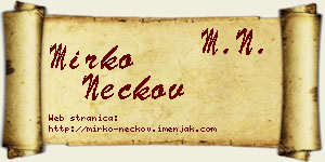 Mirko Neckov vizit kartica